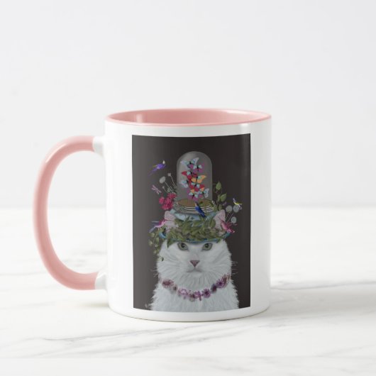 Mug Chat blanc avec cloche papillon (Gauche)