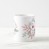 Mug chat blanc avec fleur (Centre)