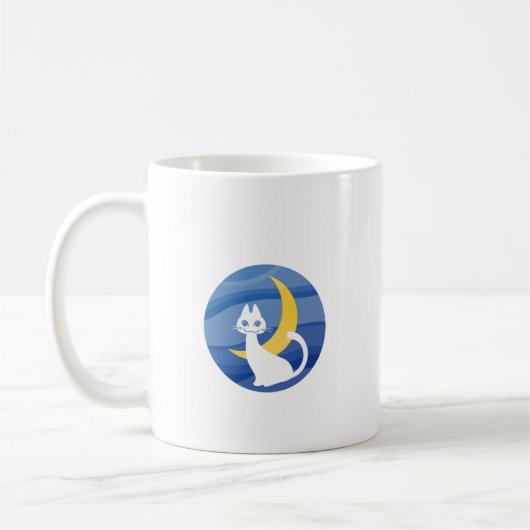 Mug Chat blanc de la lune (Gauche)