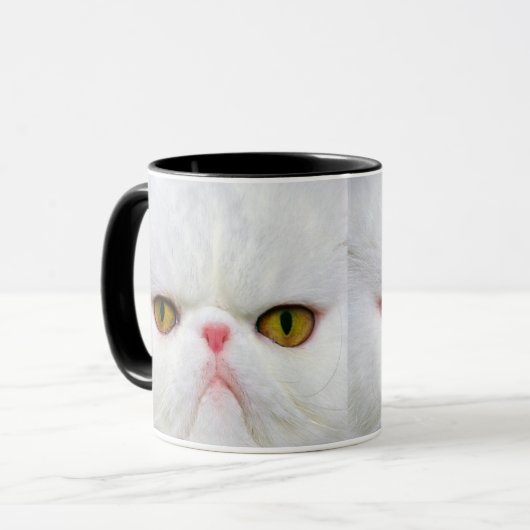 Mug Chat blanc en colère (Devant gauche)