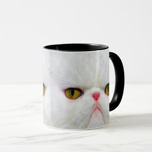 Mug Chat blanc en colère (Devant droit)