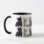 Mug Chat blanc et noir mignon - Design Kitten adorable (Gauche)