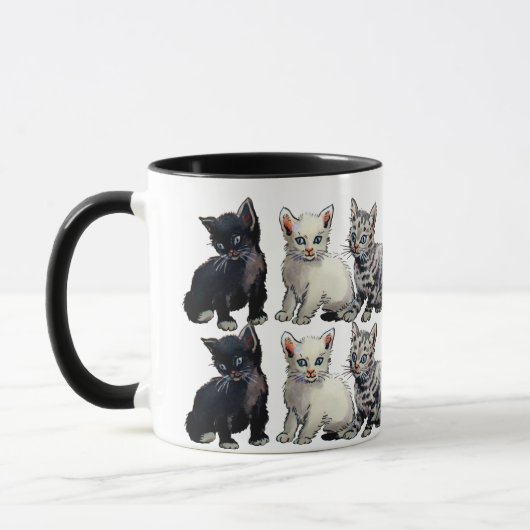 Mug Chat blanc et noir mignon - Design Kitten adorable (Gauche)