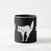 Mug chat blanc fâché drôle avec de retour arqué (Centre)
