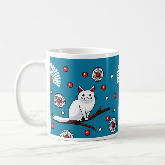 Mug Chat blanc japonais oriental (Gauche)