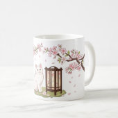 Mug Chat blanc & Lanterne Sakura (Devant droit)