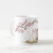 Mug Chat blanc & Lanterne Sakura (Devant gauche)