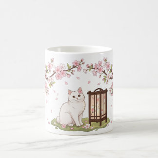 Mug Chat blanc & Lanterne Sakura