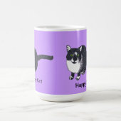 Mug Chat blanc mignon noir en Pointillisme Joyeuses Mu (Centre)