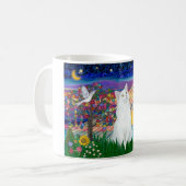 Mug Chat blanc - Nuit magique (Devant gauche)