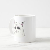 MUG CHAT BLANC SIGMA SAD FACE ANIMAL (Devant gauche)