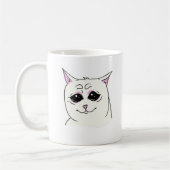 MUG CHAT BLANC SIGMA SAD FACE ANIMAL (Gauche)