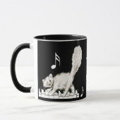Mug Chat blanc sur clés de piano (Gauche)