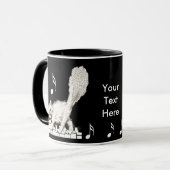 Mug Chat blanc sur clés de piano (Devant gauche)