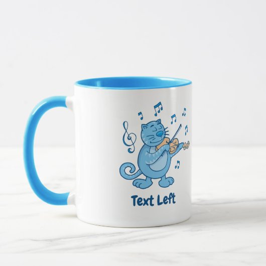 Mug Chat bleu avec Musique violon (Gauche)