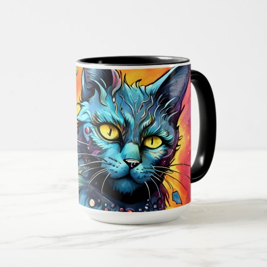 Mug Chat bleu I (Devant droit)