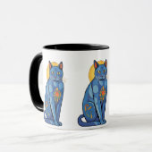 Mug Chat Bleu Lever du Soleil (Devant gauche)