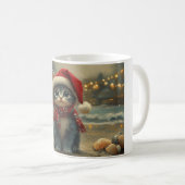 Mug Chat Bleu Oriental Noël Vintage Plage (Devant droit)