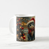 Mug Chat Bleu Oriental Noël Vintage Plage (Devant gauche)