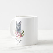 Mug Chat bleu russe à l'aquarelle (Devant gauche)