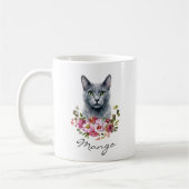 Mug Chat bleu russe à l'aquarelle (Gauche)