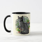 Mug Chat bleu russe avec des baies (Gauche)