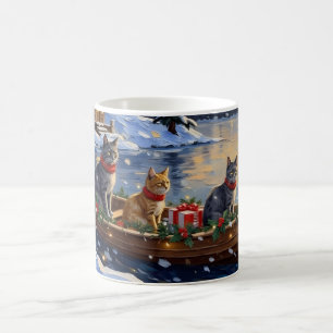 Mug Chat Bleu Russe Noël Bateau Fêtes