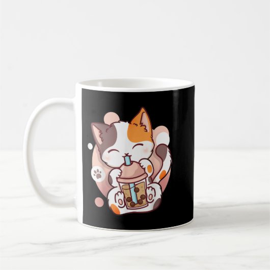 Mug Chat Boba Tea Buble Tea Anime Kawaii Neko (Gauche)