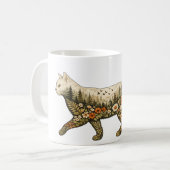 Mug Chat Boho — Nom personnalisé Fleur Chat & Cadeau d (Devant gauche)
