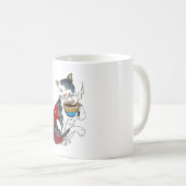 Mug Chat Boire Café Avec Poisson Tatouage Chat & Café (Devant droit)