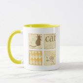 Mug Chat Brown et oiseau jaune par Chariklia Zarris (Gauche)