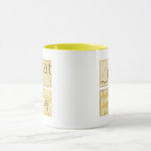 Mug Chat Brown et oiseau jaune par Chariklia Zarris (Centre)