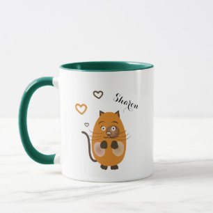 Mug Chat brun mignon