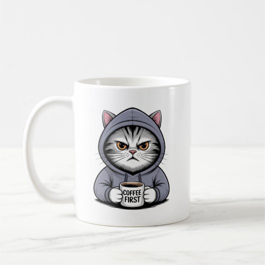 Mug Chat Café ☕🐱 – Design Café pour Amoureux de Chats (Gauche)