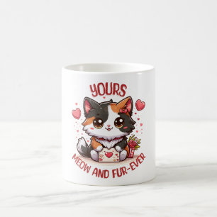 Mug Chat calico adorable pour la Saint-Valentin