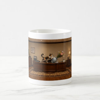 Mug Chat calico drôle renversant un vase | Chaos