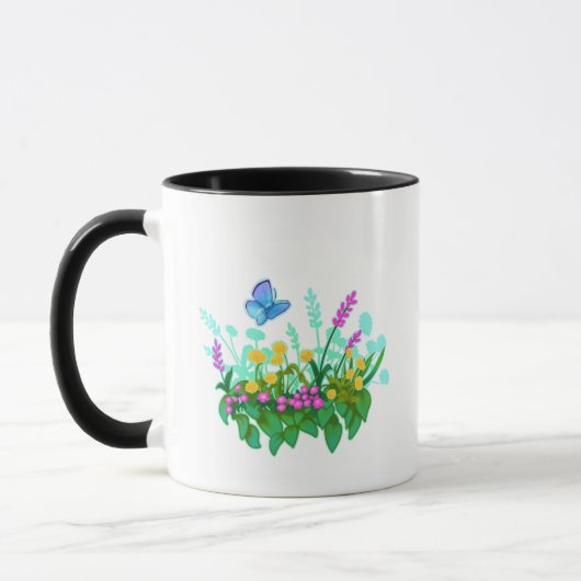 Mug Chat Calico Fluffy avec papillon (Gauche)