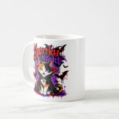 Mug Chat calicot vampire de nuit effrayante (Devant gauche)