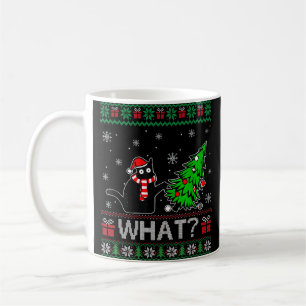 Mug Chat Ce Chat Noir Drôle Poussant Arbre De Noël