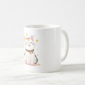 Mug Chat Chanceux avec Étoiles Design Kawaii (Devant droit)