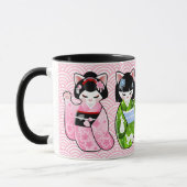 Mug Chat chanceux japonais de Kokeshi Maneki Neko (Gauche)