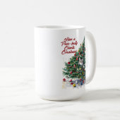 Mug Chat Chaos Arbre de Noël Design Aquarelle (Devant droit)
