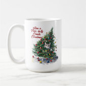 Mug Chat Chaos Arbre de Noël Design Aquarelle (Gauche)