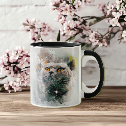 Mug Chat Chartreux et Neige