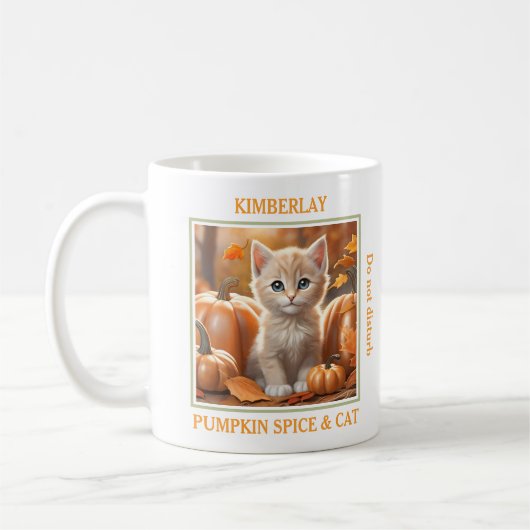 Mug Chat Chat Chat Citrouille Épice Nom Amoureux des c (Gauche)