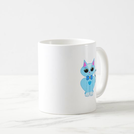 Mug Chat chaton bleu clair élégant (Devant droit)