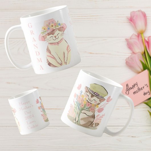 Mug Chat chaton grand-mère de printemps doux personnal