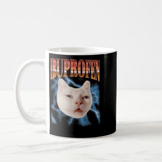 Mug Chat Chaton Ibuprofène Drôle Rétro Graphique Mème (Gauche)