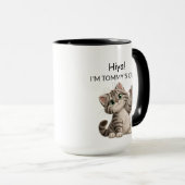 Mug Chat Chaton Tabby Mignon qui fait Coucou | Per (Devant droit)