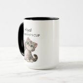 Mug Chat Chaton Tabby Mignon qui fait Coucou | Per (Devant gauche)